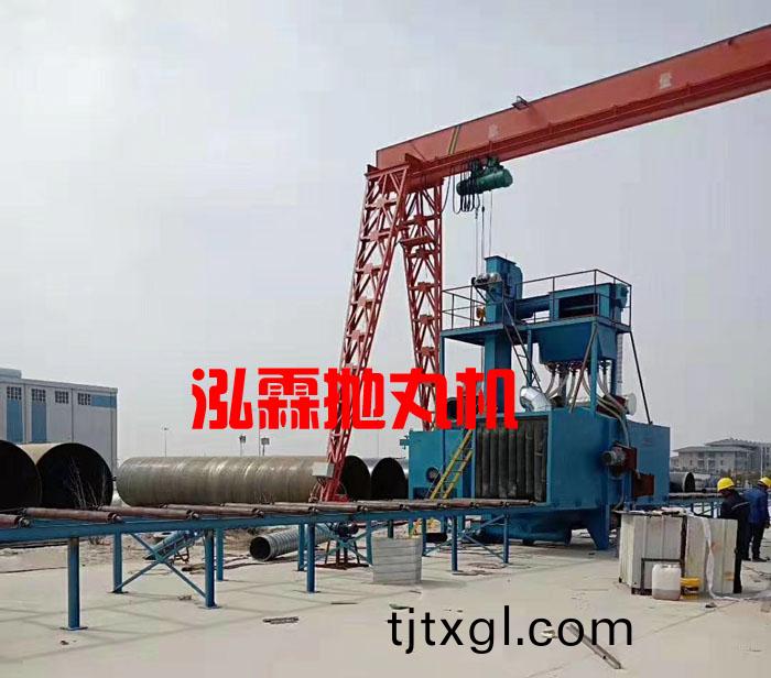 大(da)型(xing)鋼(gang)筦(guan)外壁(bi)抛丸機使(shi)用(yong)現場(chang)